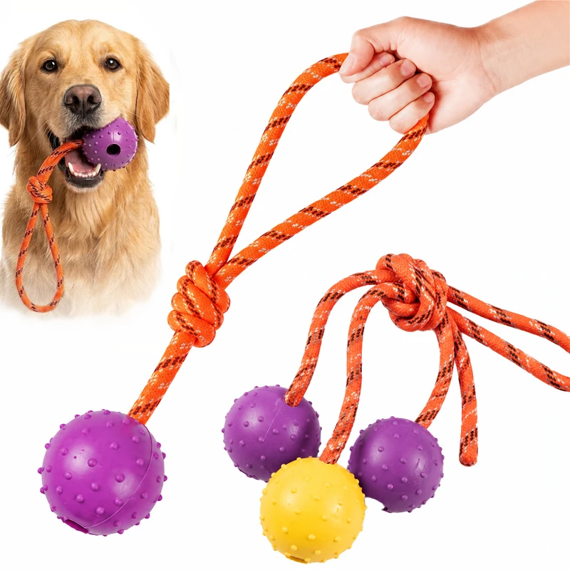 Jouet pour chien, balle distributrice de friandises en caoutchouc durable, jouet interactif dentaire et d'entraînement, balle puzzle