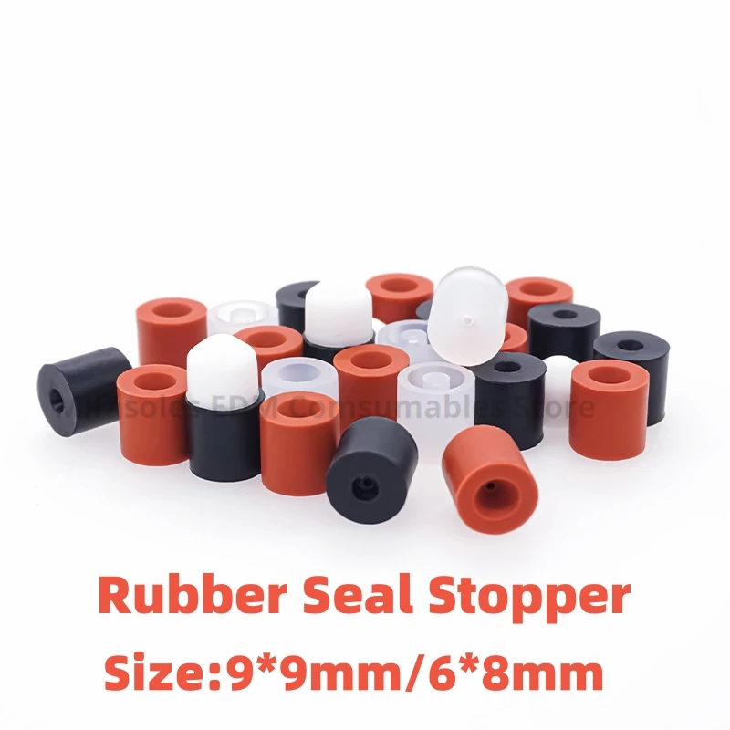 

Electrode Tube Rubber Seal Stopper 9*9mm 6*8mm Water Stopper for 0.2mm to 3.0mm for EDM Drilling Hole Machine Parts