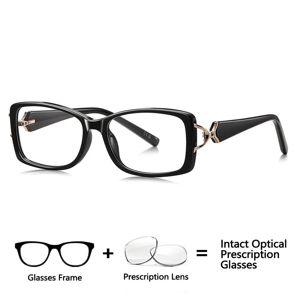 Lunettes de vue œil-de-chat rétro tendance pour femmes, design élégant, anti-lumière bleue, verres progressifs, correction de la myopie