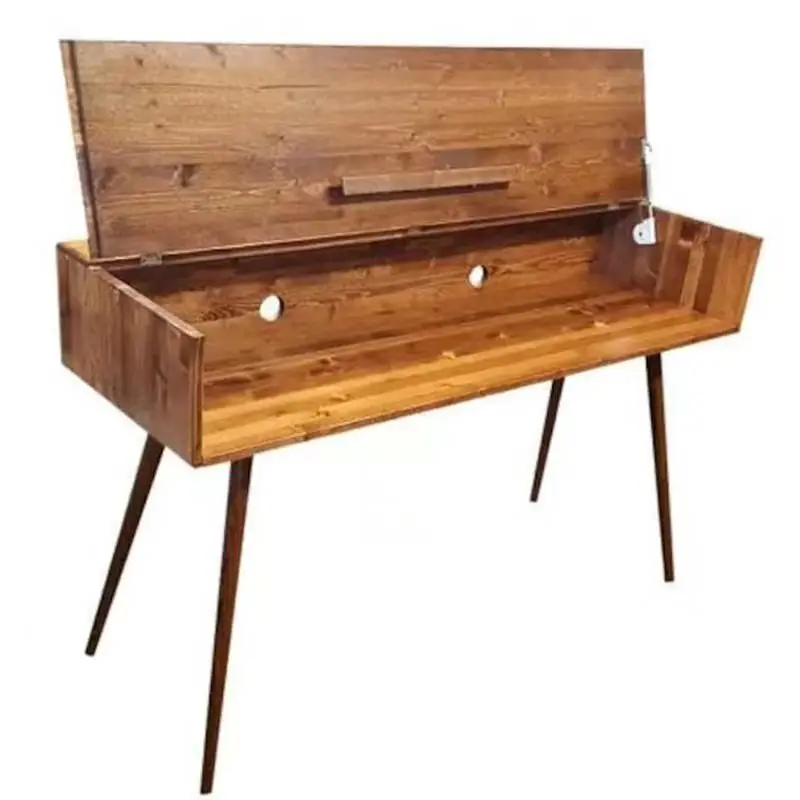 Solid Wood Piano Desk Keyboard Stand 88 Key Electronic Organ Table Storage Shelf Home Office Desk view 5