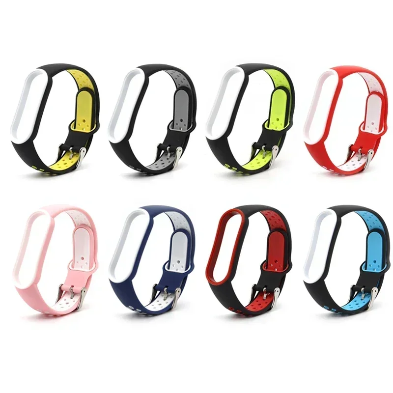 Sport Watch Bands For Xiaomi Mi Band 7 6 NFC Bracelet Silicone Smart wristband Miband 4 Belt pulseira correa mi band 3 4 5 strap