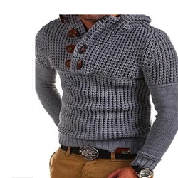 2023 Winter Men's Sweater Hooded Casual Knitwear Men's Wear Slim Fit Designer Clothes New