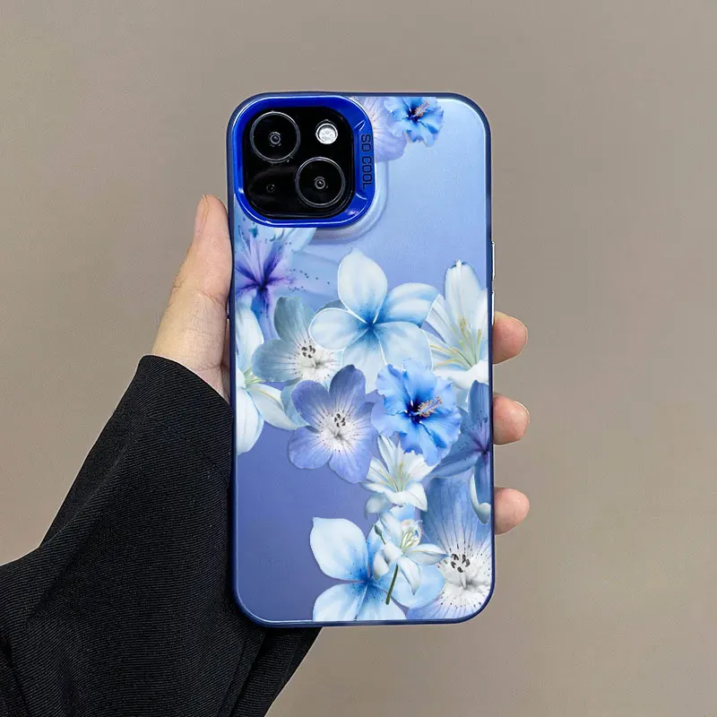 

Lily Orchid Flower Print Laser Phone Case For iPhone 13 12 Mini 11 Pro Max 16 15 14 Pro Max Plus Shockproof Protective Covers