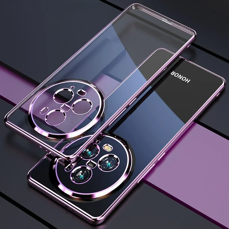 For Honor Magic 6 6Pro Case Luxury Electroplated Transparent TPU Soft Case For Honor Magic 6 Pro Thin Back Cover Funda