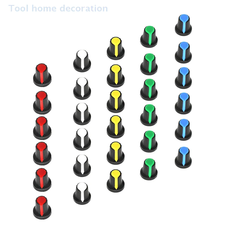 30 ชิ้น 6 สี AG2 Potentiometer ลูกบิดสวิตช์เข้ารหัสหมวก 15X17 มิลลิเมตร WH148 Potentiometer ลูกบิดพลาสติกหมวก