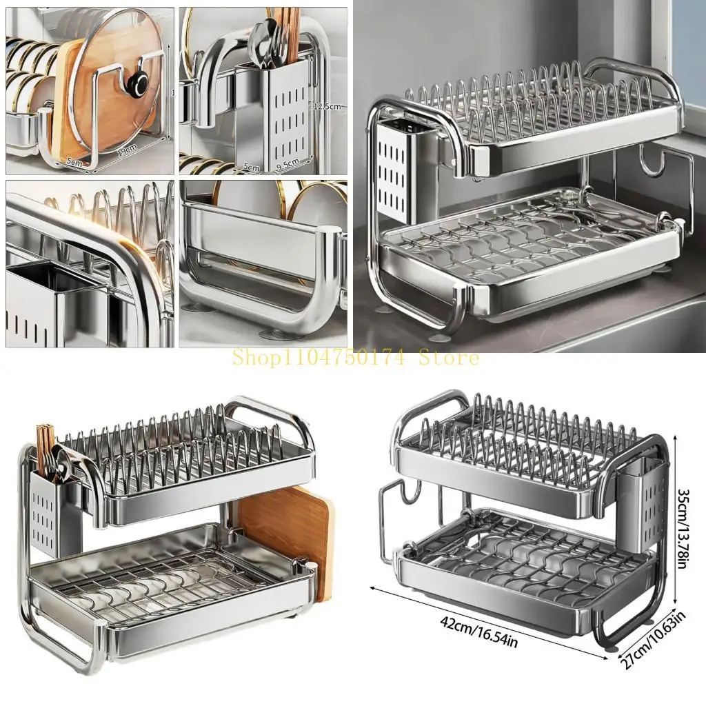 

Heavy Duty Nonrust Steel Dish Organizers With Detachable Board Rack And Utensils Dryer C Space Saving Structure top sale
