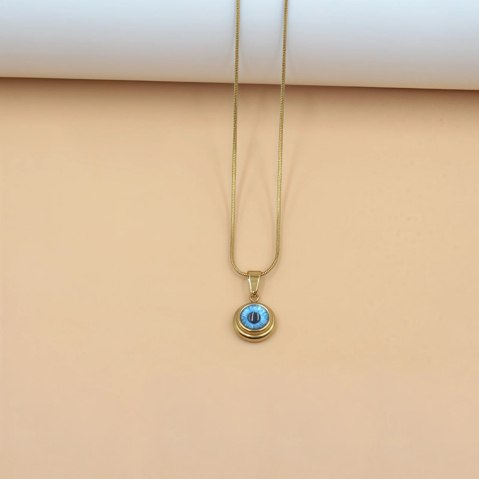 Edelstahl-Böses-Auge-Anhänger Türkisches Blaues Auge Halskette für Damen Modeschmuck Accessoires – Detail 3