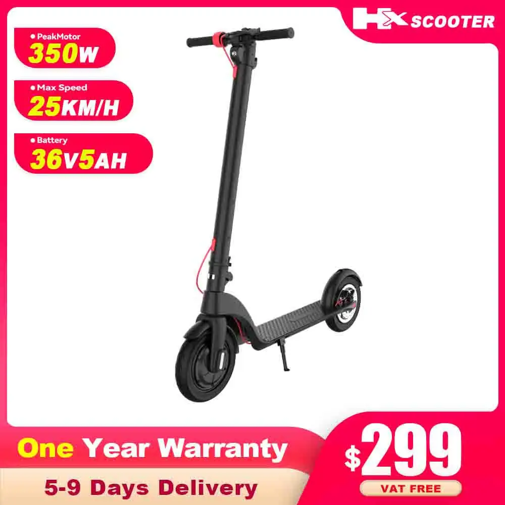 HX 5AH Electric Scooter 350W 25KM/H Foldable Electric Kick Scooter 10 Inch APP Smart Escooter for Adults 2024 E Scooters