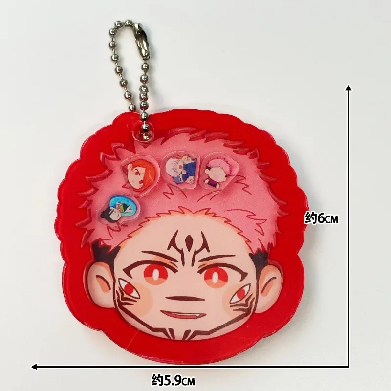 Cartoon Anime Jujutsu Kaisen Acrylic Shake Fighter DIY Cute Keychain Student Backpack School Bag Pendant Charms Boy Gift