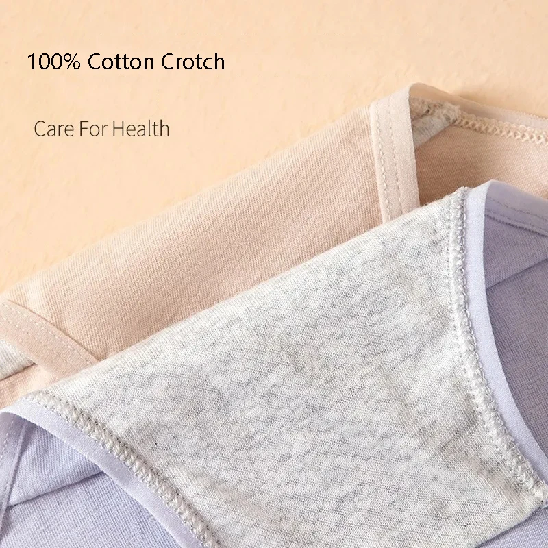 7PCS Pure Cotton Panties Women Breathable Underwear Cute Bow Girls Briefs Seamless Sexy Low Waist Ladies Panty Female Lingeries