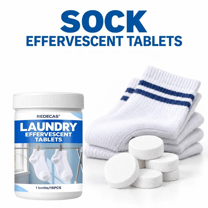 Sock Care Effervescent Tablets - Deep Fiber Care, Freshens Socks & Clothes, Prevents Fading, Easy Soak, for Daily Home Use