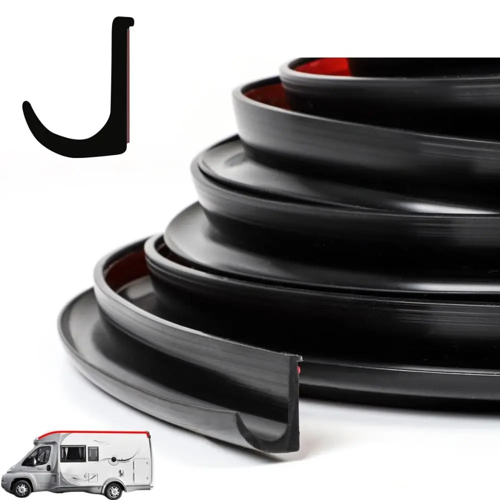 

1/5/6 м дождевая желоба для автофургона, самоклеящаяся подложка, J-образная конструкция, переключатель дождя на крыше, силиконовая резина, устойчивая к ультрафиолетовому излучению капельная направляющая для прицепа