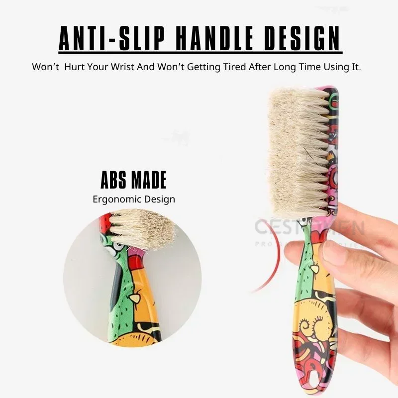 Cepillo profesional de peluquero para el cuello, cepillo de pelo de caballo, grafiti, Barba, afeitado, limpieza Facial, herramientas de estilismo, nuevo