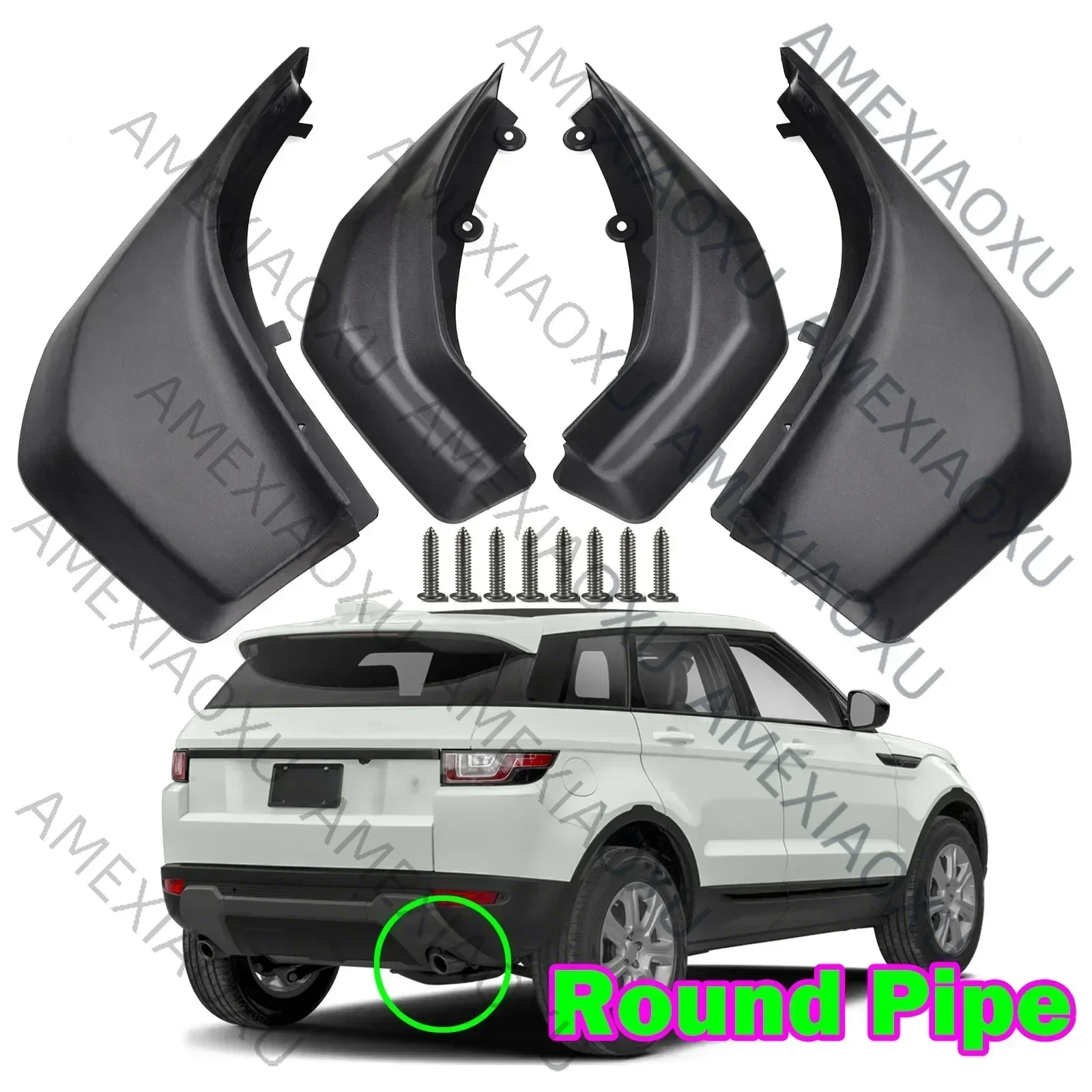 Set Mud Flaps For RANGE ROVER EVOQUE 2012 - 2018 PURE PRESTIGE Splash Guard Mudguard Front Rear Fender 2013 2014 2015 2016 2017