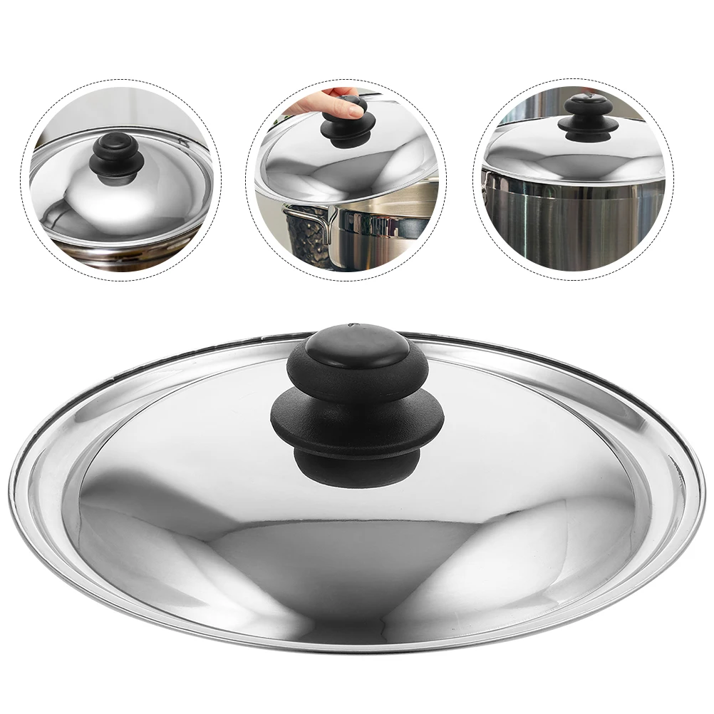 

Premium Stainless Steel Lid Anti-Scald Pot and Pan Cover Suitable for Soup Pots Frying Pans Easy to Clean Kitchen