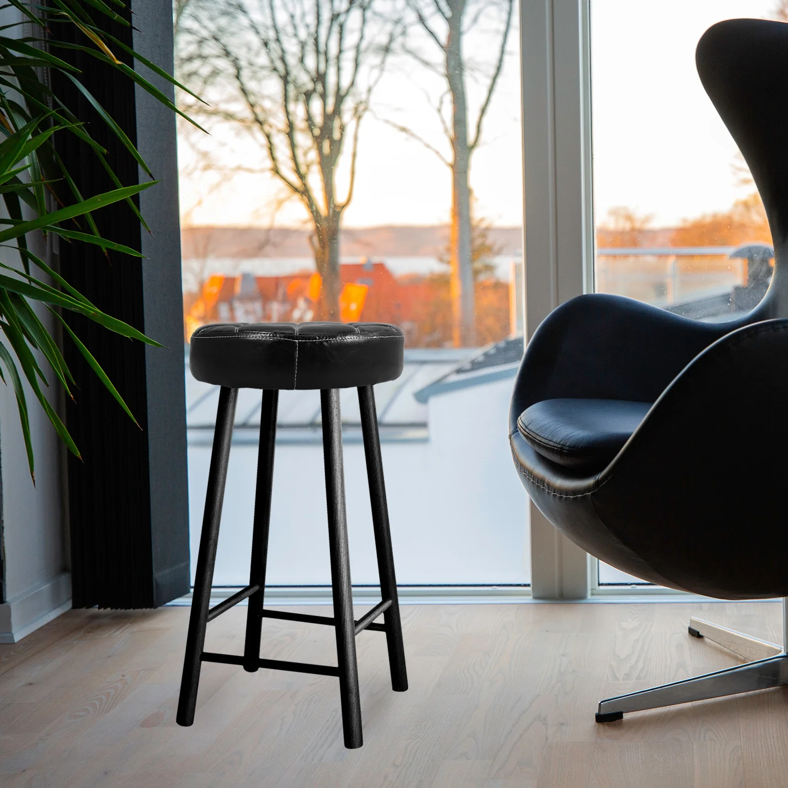 

PU Round Stool Seat Replacement Padded Foam Cushion Cover Bar Stool Chair Seat Accessory Round Bar Chair Seating Pad