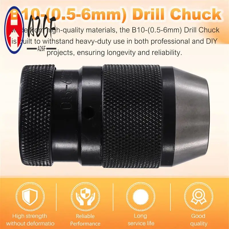 

A26F-B10-(0.5-6Mm) Drill Chuck Automatic Self Tighten Keyless Adapter Holder Taper Hole Lathe Milling Machine Drilling Tool