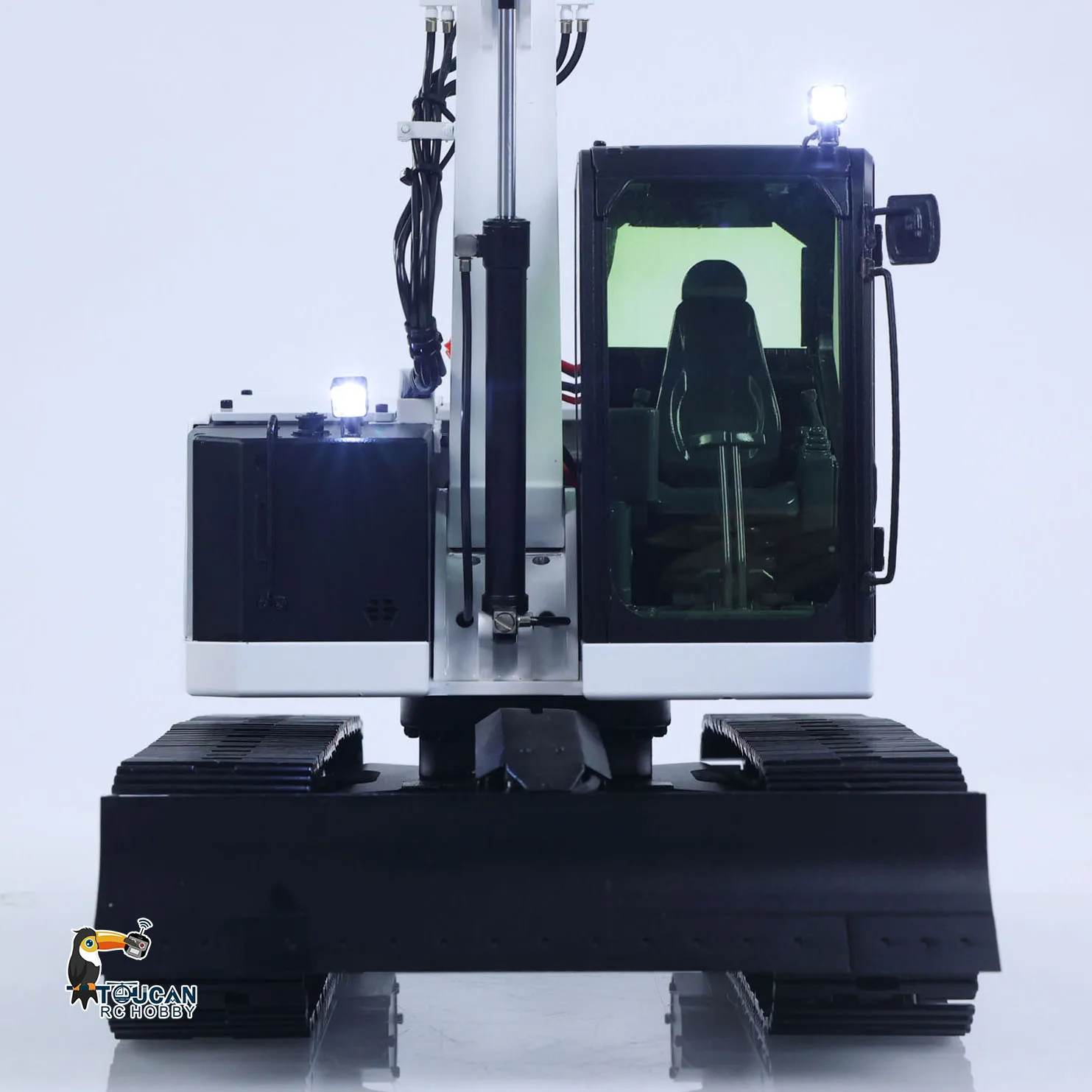 1/14 C308 RC Hydraulic Excavator 4 Valve 2Arms Radio Controlled Digger Model Upgraded Version Metal Bucket Electric Lifting