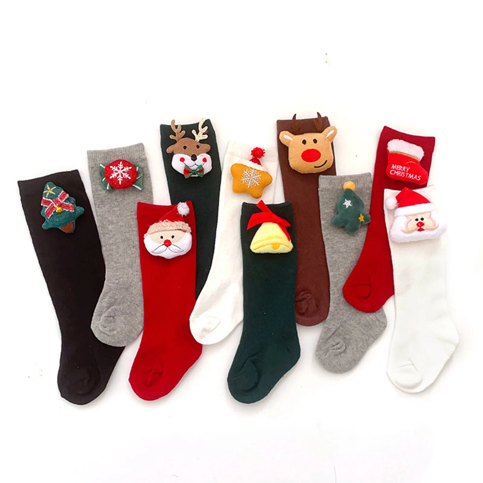 

Toddler Kids Christmas Socks Newborn Baby Winter Thick Stretchy Cotton Long Tube Socks Girl Autumn Infant Boy Cartoon Sock 0-2T