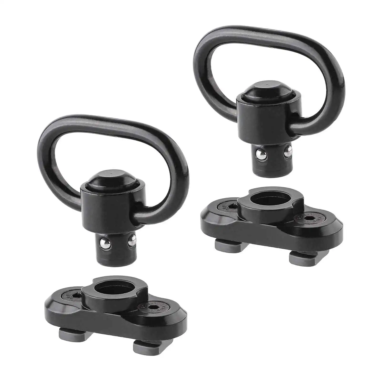 

Strap Shoot Sling Swivel Buckle Set Heart Shaped Ring Quick Release Steel Ball Black Qd Ak Adjustable Airsoft Rifle 2PCS