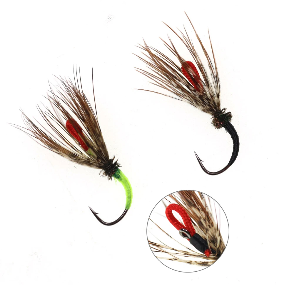 10 PEÇAS # Iscas de Pesca com 12 Anzóis para Fly Fishing Tenkara, Iscas Kebari para Truta, Bass e Peixes de Água Doce, Iscas para Riachos de Montanha, Pequenos Rios e Lagos