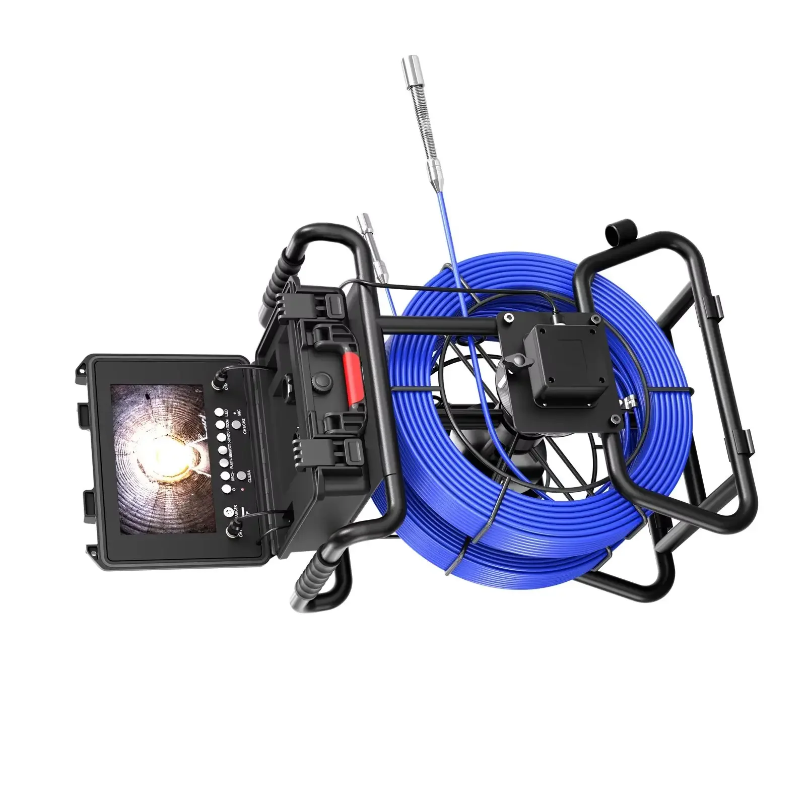 Sewer Pipe Inspection Camera 9inch IPS +Dual-Lens Borescope 1080P Sewer Camera+512HZ Locator Receiver +512HZ Self-leveling