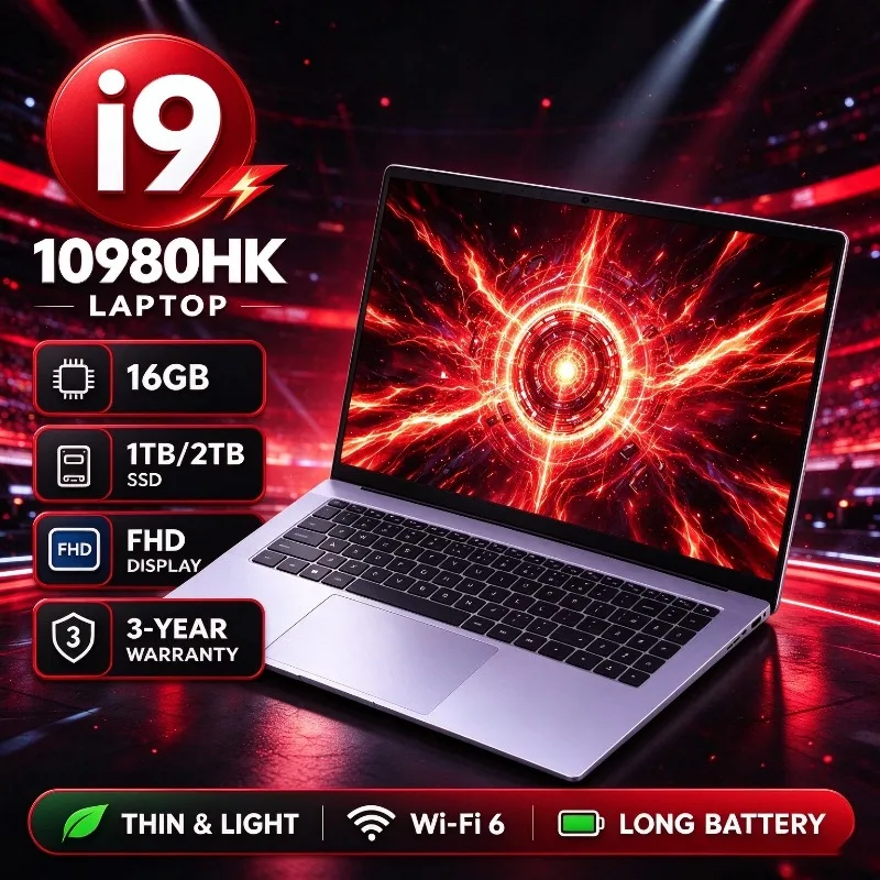 Notebook Gamer de 14,1 Polegadas 2026 com Windows, Intel CORE I9-10980HK, 16GB RAM, SSD de 1TB/2TB, 1920*1080 HD, Laptops PC Gamer HD WiFi