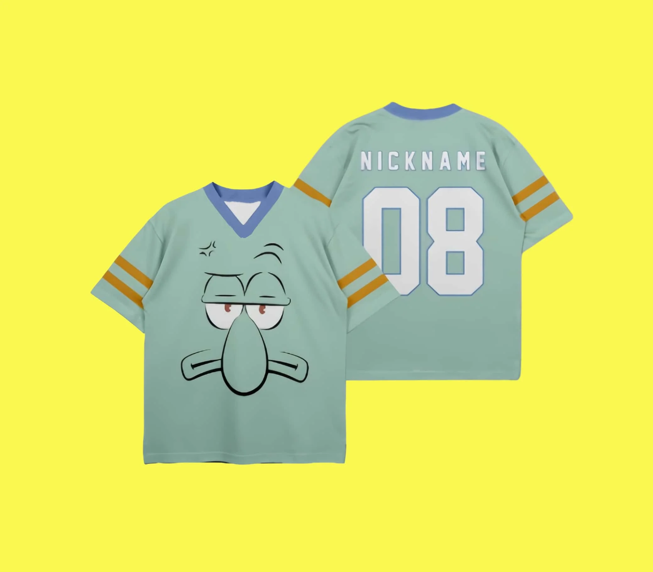 Niedliches Big Star Emoji Trikot SpongeBob Schwammkopf Familienfoto-Serie Paar-Stil Kinder- und Erwachsenen-Mode Sommer-Sporttrikot – Detail 9
