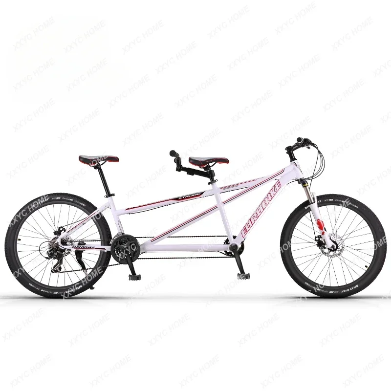 Aluminum Alloy Double Riding Bicycle 26-Inch Leisure Travel Sightseeing Bike Disc Brake Variable Speed Double Riding