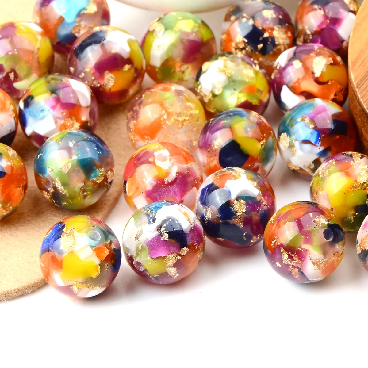 10pcs Vintage Multicolored Acrylic Beads for Jewelry Making Charm Loose Beads DIY Bracelet Necklace Earring Keychain Pen Gifts