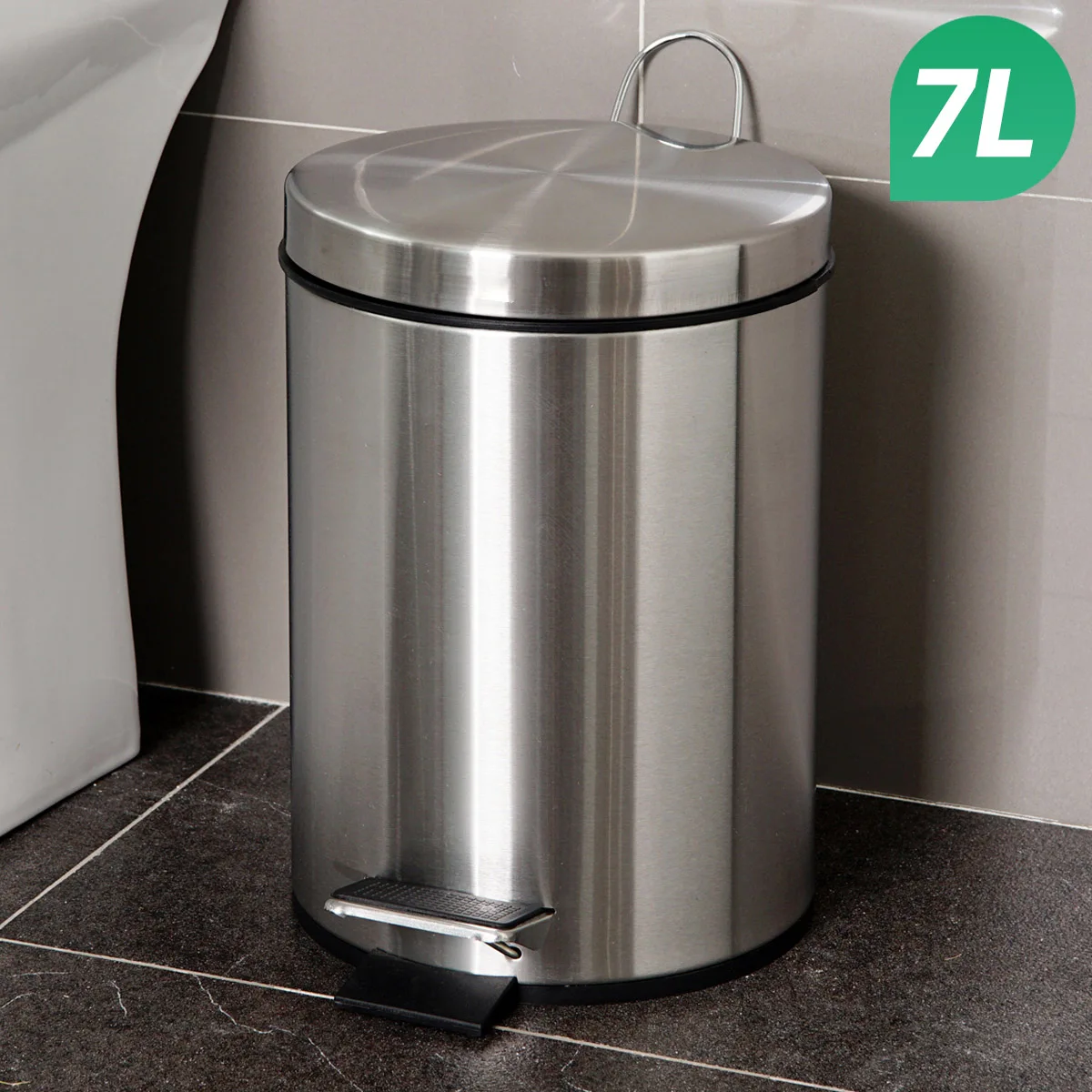 Mirror 7L 8L Stainless Steel Foot Pedal Trash Can for Hotel Bathroom Dust Bin and Kitchen Household School