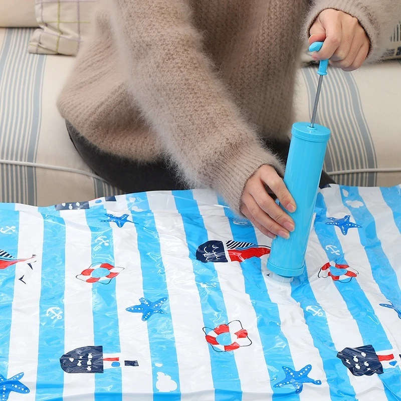 Vacuum Bag Manual Air Pump Suction Air Extractor Compressed Space Saving Clothes Storage Tool Vacuum Seal Storage Bag Supplies image 3
