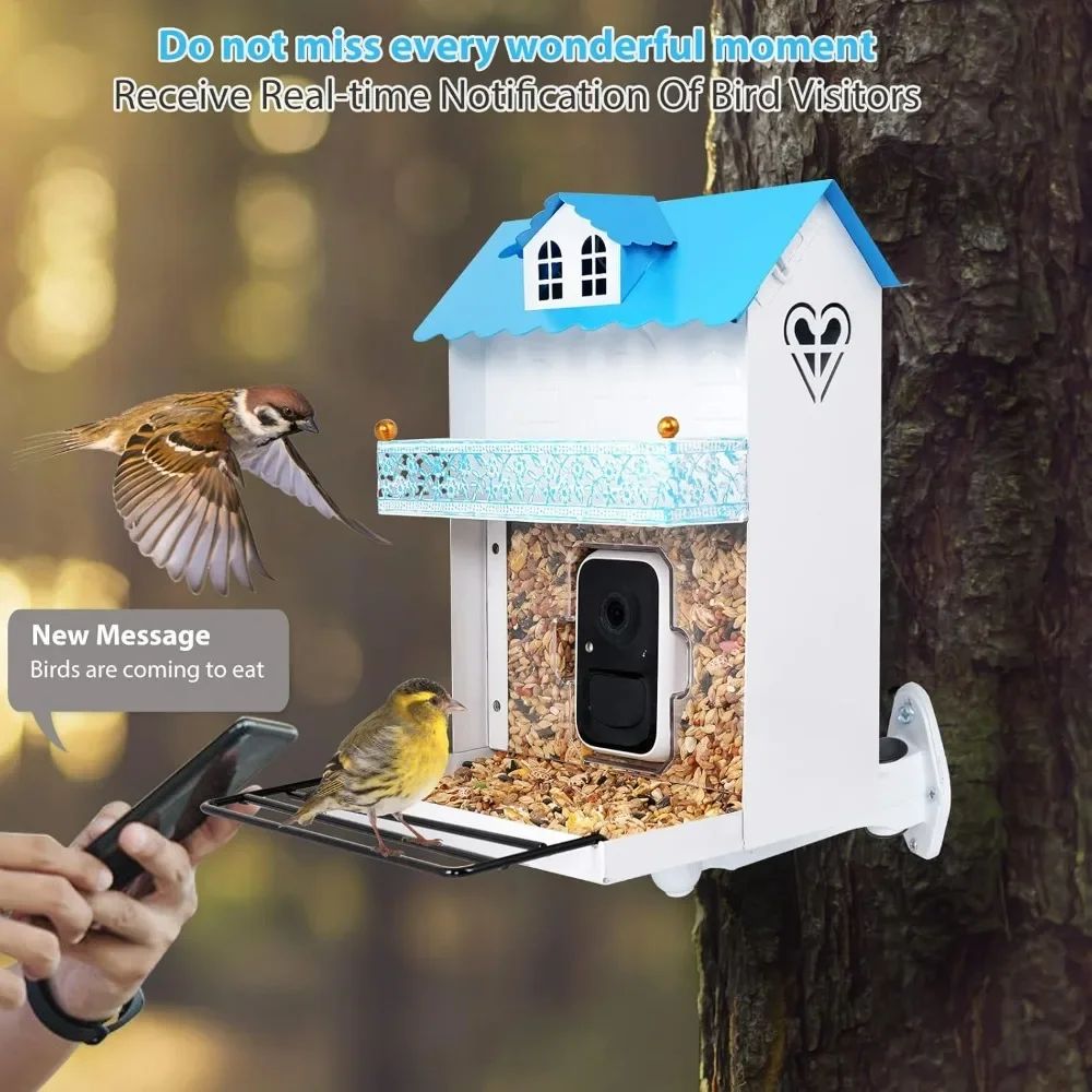 Hummingbird Feeder Camera,Smart Bird Feeder with Camera Auto Capture Birds and Notify,1080P HD Full Color Camera