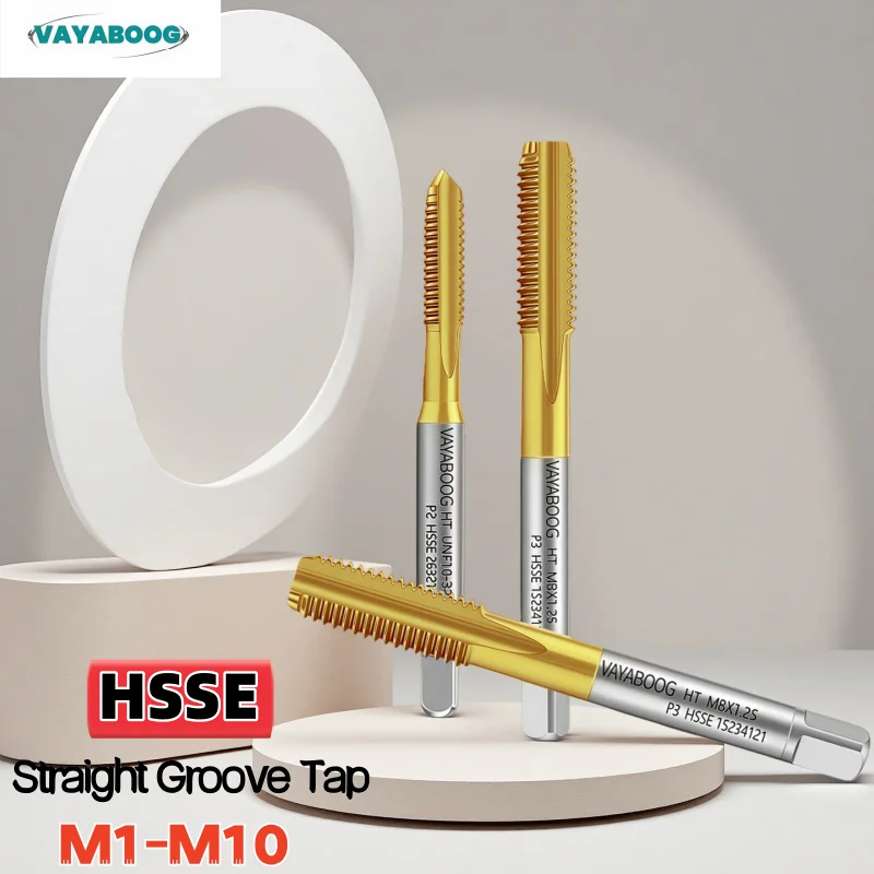 

1PCS HSSE TIN COATED straight groove tap M1M1.2M1.4M1.6M1.8M2M2.3M2.6M3M3.5M4M5M6M7M8M9M10 hand fine tooth tapping tap