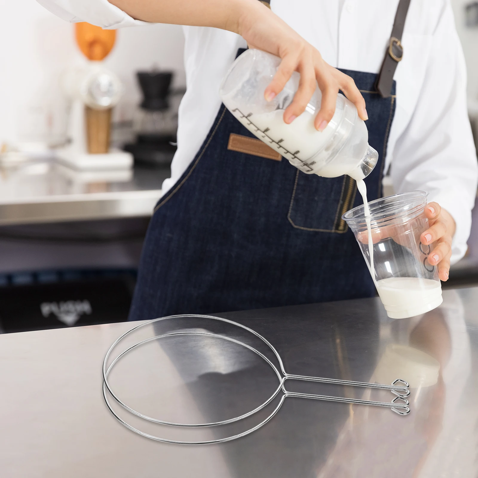 

Tea Bag Filter Metal Holder Coffee Strainer Ring Fine Mesh Bags Detachable Reusable Stand Milk Making Food