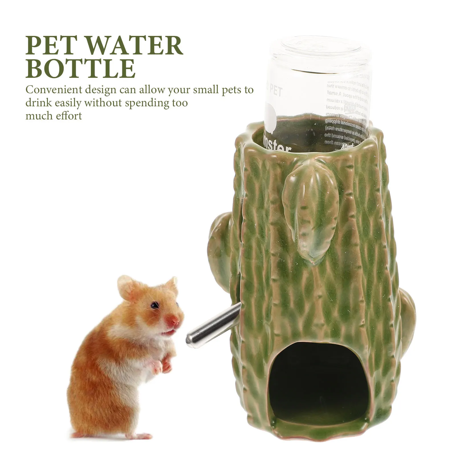 

1Set Vertical Hamster Water Bottle Standing Feeder Transparent Leak Proof Chinchilla Guinea Pig Cage Accessory