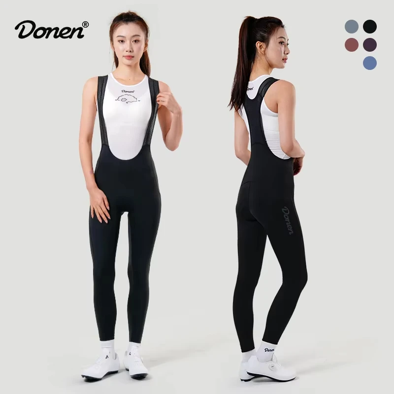 

Женские велосипедные штаны DONEN: высокоэластичные, длинные, с лямками, удобные, дышащие, с карманами, для велоспорта