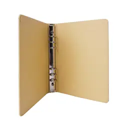 A5 Kraft Paper Ring Binder Folder Blank Hardcover 6-Holes Round Loose Leaf Binder Folder File Cover Protector Organizer Planner