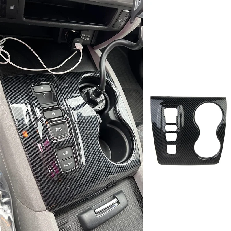 Reliable-For Honda Ridgeline 2021-2023 Pilot 2016-2022 Central Control Gear Shift Panel Cup Holder Cover Trim Carbon Fiber Car P