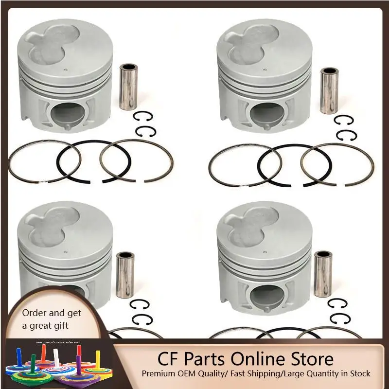 New 4 Sets STD Piston Kit With Ring 13101-78201 Fit For Toyota 1DZ Engine 86MM