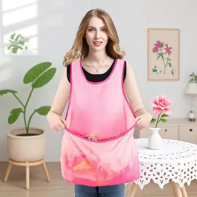 

Clothes Hanging Apron Oxford Fabric Durable Wet Clothes Storage Apron With Pockets For Home Garden Work Cooking Household Aprons