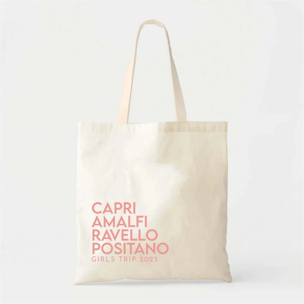 Capri Amalfi Ravello Positano Tote - Italy Vacation Tote - Destination Wedding Welcome Tote - Italian Wedding - Europe Vacation