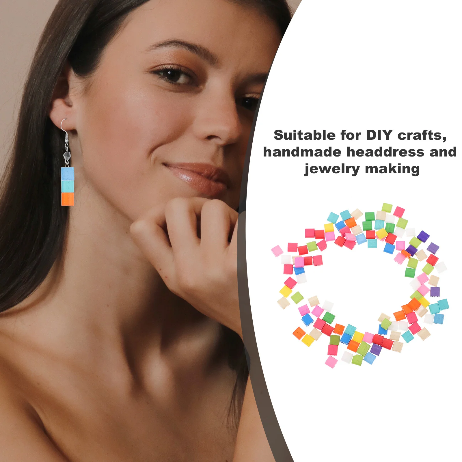 

100Pcs Double Hole Glass Beads Durable Small Hole Jewelry Beads for DIY Earrings Necklace Bracelet Craft Charms