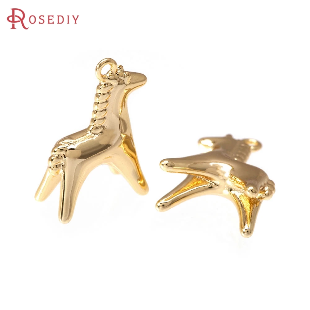 6PCS 18K 골드 컬러 황동 말 참 펜던트 고품질 Diy 목걸이 귀걸이 쥬얼리 액세서리... - 3