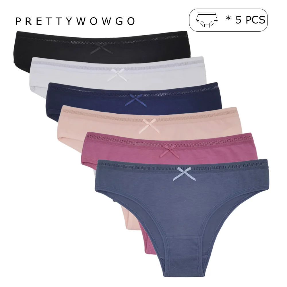 5PCS Cotton Panties Women M-XL Briefs Underwear Female Low Waist Comfortable Lingerie Underpants