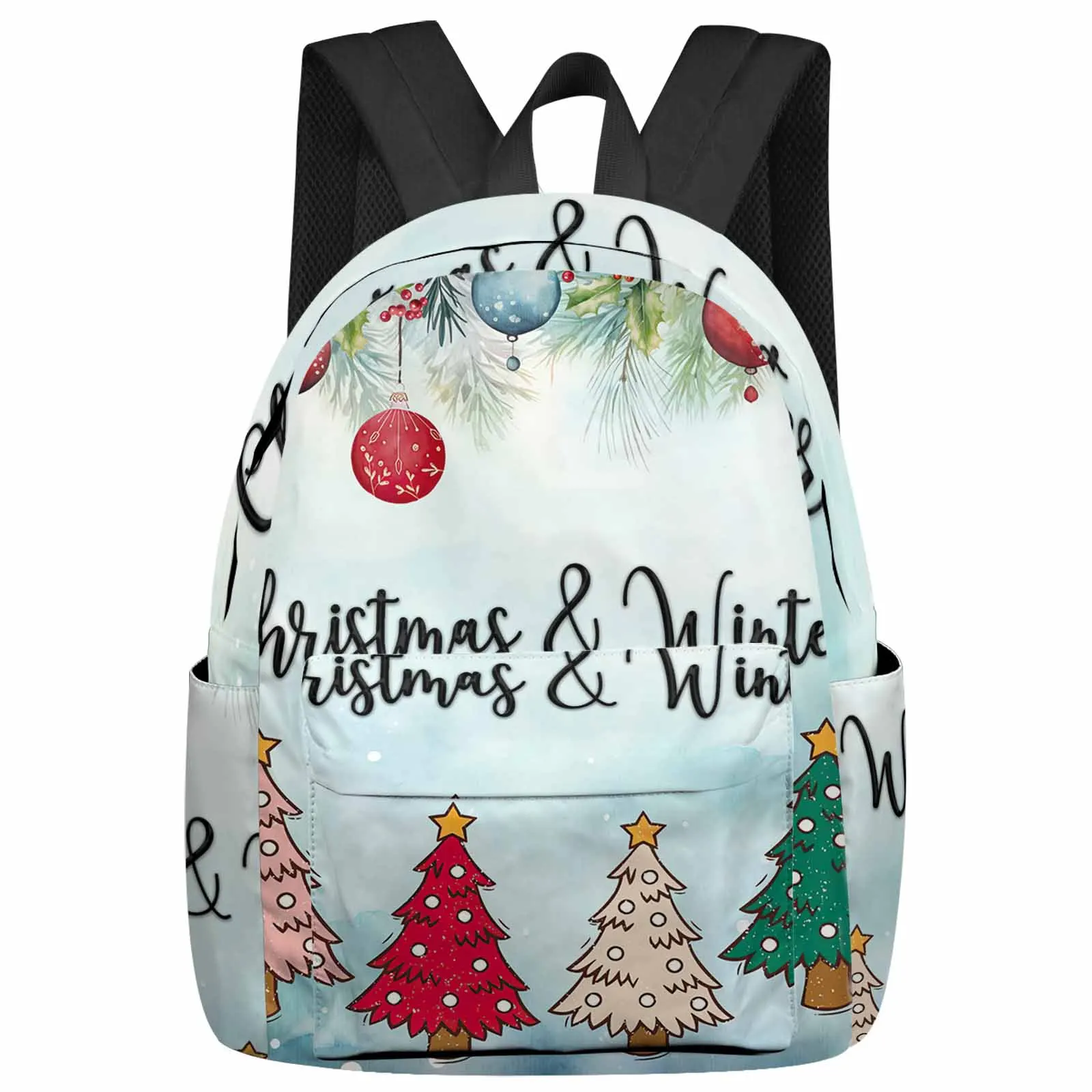 

Christmas Snowflake Pine Tree Backpacks Teenagers Student School Bags Laptop Custom Backpack Men Women Travel