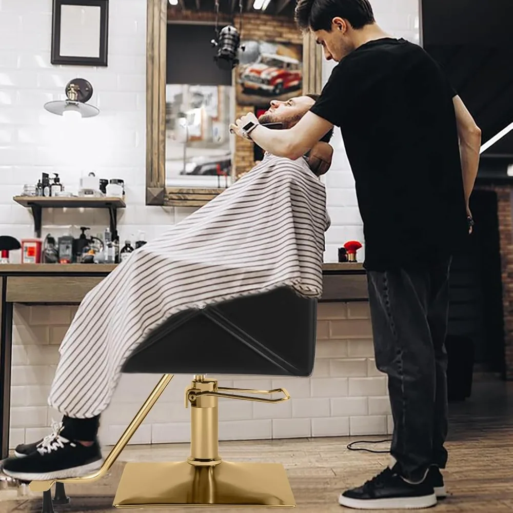 

Hair Salon Chair Black and Gold, Hydraulic Styling Chair with Heavy Duty Pump, 360 Degree Swivel Barber Chair