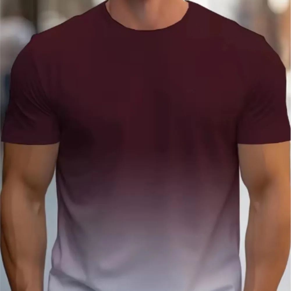 Menswear Clothing Short Sleeves Round Neck T Shirt Contrast Fashion Simple Style Tops All-match Comfortable Blusas Casual Trendy