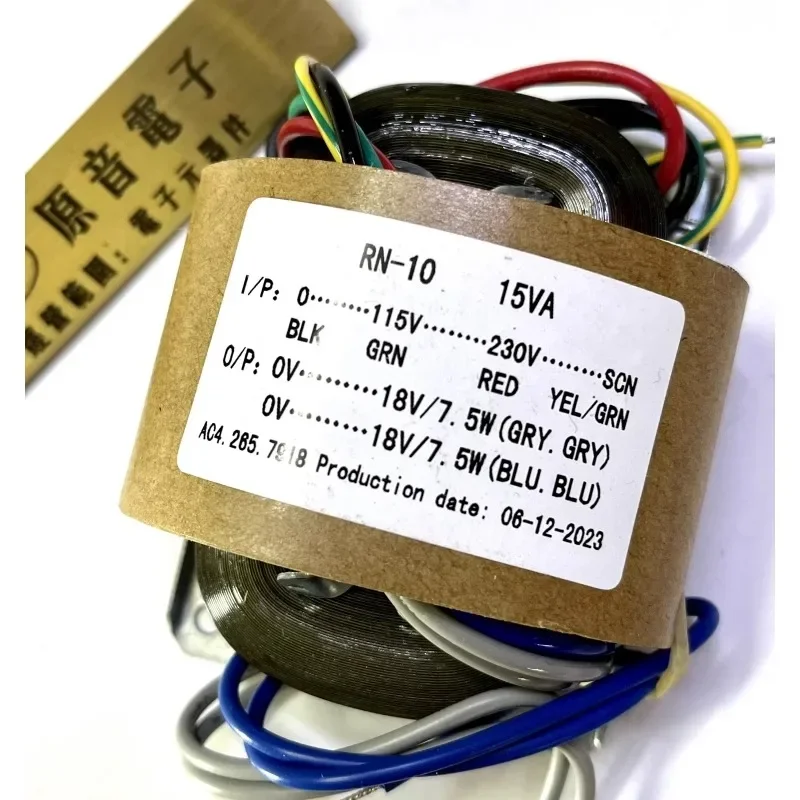 R Core Transformer 15W R10 Dual 12V 18V Transformers 230V To 2X15V Copper Custom Shield Pre-Decode Audio Power Supply