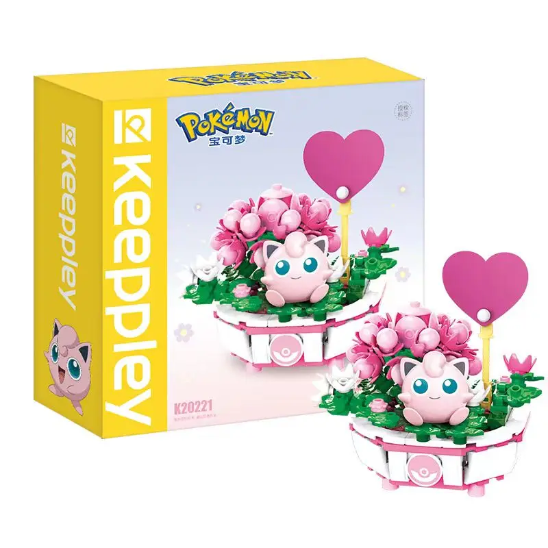 Anime Pokemon Bouwsteen Figuur Speelgoed Pikachu Charmander Squirtle Cartoon Model Woondecoratie Plant Ingemaakte Bloem Baksteen Speelgoed